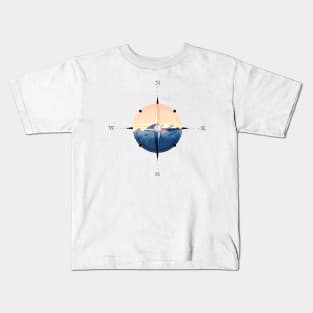 The Mountains Are My Guide Compass Kids T-Shirt